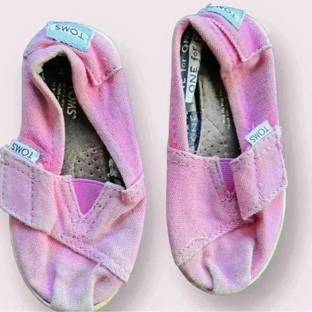 Pink Kids Toms Sz 7